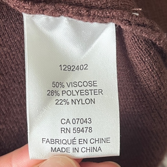 Joie Chocolate Brown Balloon Sleeve V-Neck Cardigan - Picture 6 of 6